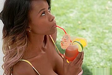 Busty Ebony Goddess Fucks White Dick