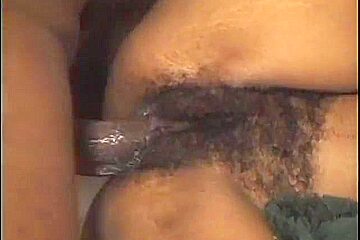 Ebony Cheerleader Sporting Hairy Pussy