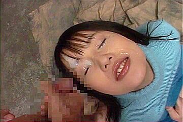Bukkake Floozy Eats The Semen Out Of Her Eyes!