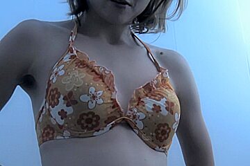 Cute Teen (18)+ Bimbo Is Changing In Dressing Room Showing Tits