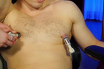 Guy Just Takes My Big Nipples And Puts Them In Nipple Suckers To Make Them Bigger And Licks Them !
