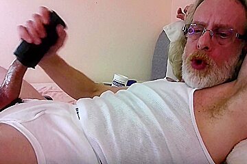 Jerkindad(14)   Holiday Goon Bate Session Older Gay Man In Underwear Stroking Greasy Poz Dong Plus Massive Cumshot
