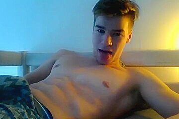 Bw   Hottie Cumming In His Boxers To Hide The Mess