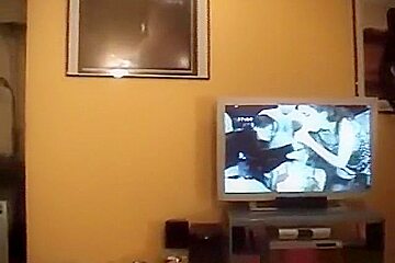 German Couple Fucks Watching Porn Movie