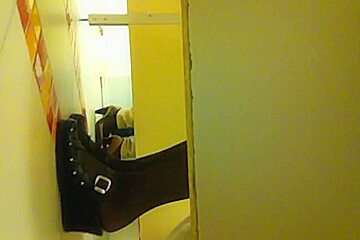 Raunchy Spying On Girls Sitting On A Toilet