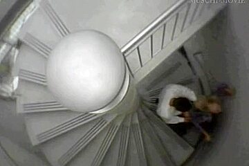 Couple Doing Doggy Style On Stairs And Caught On Cam