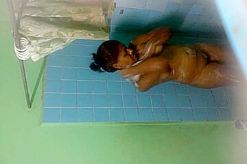 Hidden Shower Cam Gets Hot Ebony All Wet And Soapy