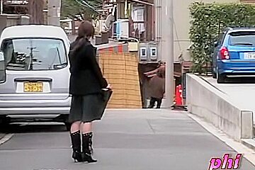 Cute Asian Girl Got Her Booty Out In Public Sharking.