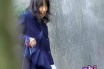 Cute Asian Skirt Sharked After Texting