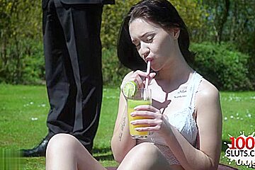 Brunette Pornstar Outdoor With Cum On Tits