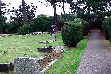 Slut Wife Exposing Herself And Pissing In A Cemetery