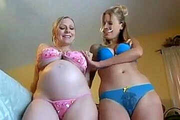 Beautiful Preggy Duo Playing