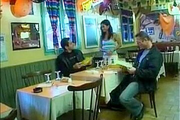 (2) Oriental Waitresses Receive Drilled By (2) Customers.