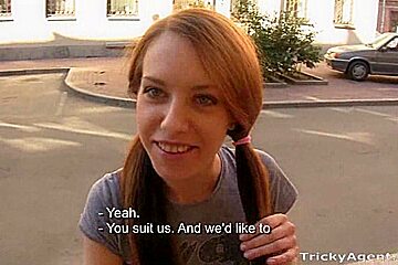 Pig Tailed Cutie Came To A Casting For A Porn Movie