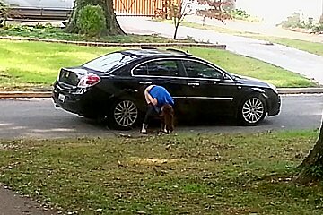 Caught This Naughty Girl Leaking Her Cunt On My Car