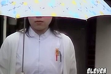 Rain And No Panties Sharking For A Hot And Sexy Asian Girl