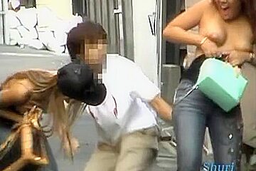 Skanky Tanned Asian Babes In Very Tight Jeans Get A Lesson