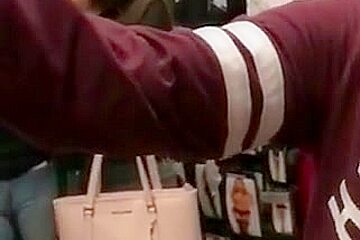 Candid College College Girl Shopping In Tight Jeans