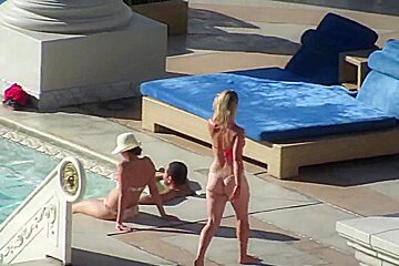 Las Vegas Pool   PAWG In White Thong
