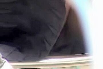 Polka Dot Thong Upskirt Of The Sitting In Public Amateur