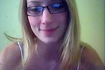 Geeky Web Cam Girl Stripping Her Delightful Body For Boyfriend